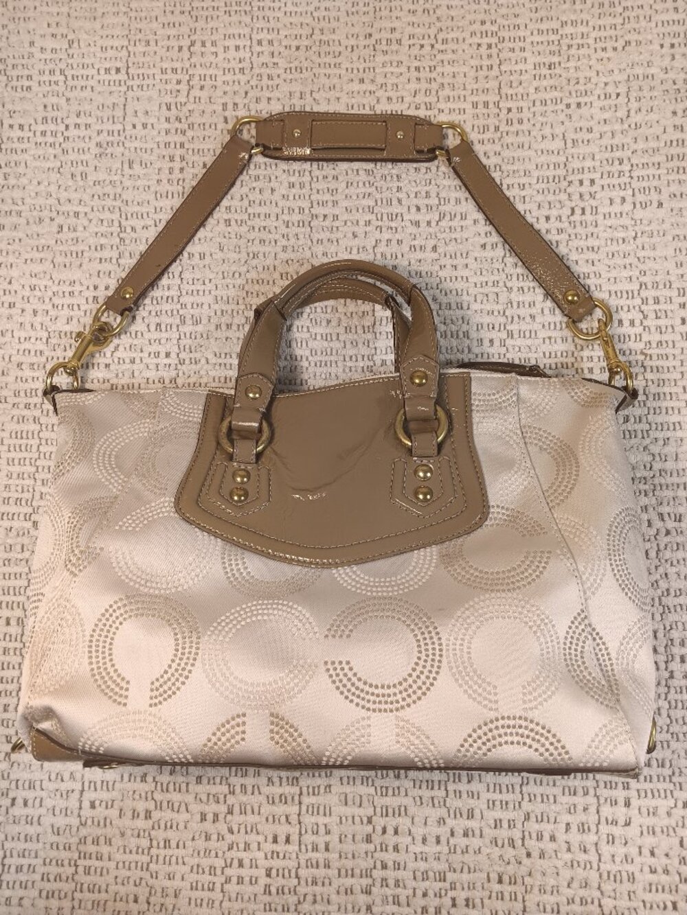 Coach Ashley Dotted Op Art North South convertible satchel shoulder bag purse - Picture 2 of 16